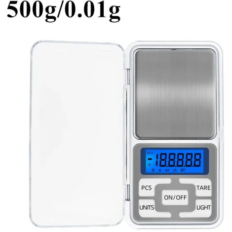 Balance de cuisine numérique de précision 500 g 0,01 g, idéale pour le pesage de bijoux, d'aliments et de produits diététiques. Fonction balance postale. Écran LCD électronique.-AquaForge
