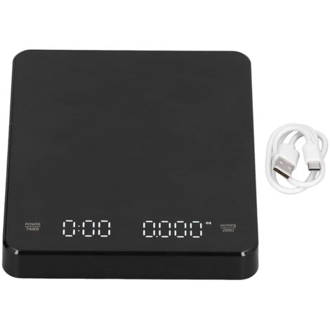 Balance de cuisine numérique dernier modèle 2025, balance multifonctionnelle de haute précision 3 kg/0,1 g, balance à café électronique rechargeable par USB.-AquaForge