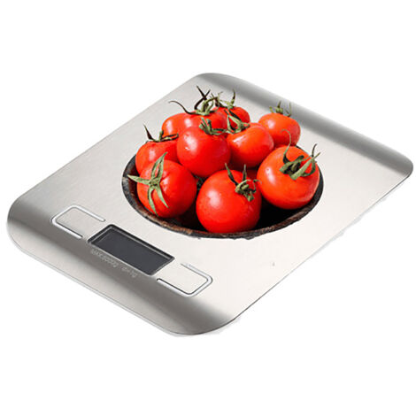 Balance de cuisine numérique en acier inoxydable 10 kg, étanche, écran LCD rétroéclairé blanc, portable, alimentée par piles.-AquaForge