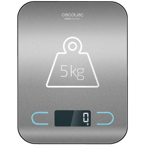 Balance de cuisine numérique en acier inoxydable avec revêtement anti-traces de doigts.