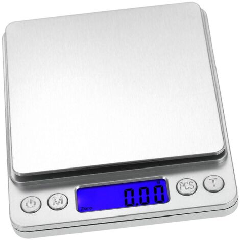 Balance de cuisine numérique haute précision 500 g/0,01 g, mini balance alimentaire avec deux plateaux, écran LCD, fonction tare, idéale pour la pâtisserie, la bijouterie et la cuisine.-AquaForge