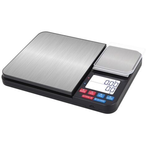 Balance de cuisine numérique INF avec double plateau de pesée 10 kg/1 g et 500 g/0,01 g-AquaForge