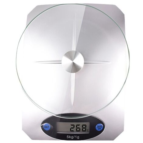 Balance de cuisine numérique, jusqu'à 5 kg, avec écran LCD. Balance électronique. Balance de précision. Balance alphabétique de précision.-AquaForge