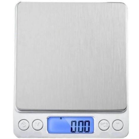 Balance de cuisine numérique mini de poche en acier inoxydable, balance électronique de précision for bijoux, pesée au gramme près (0,01 g / 500 g)