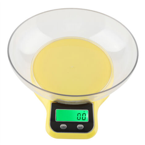 Balance de cuisine numérique multifonction WH-B21LW avec bol jaune pour peser les aliments