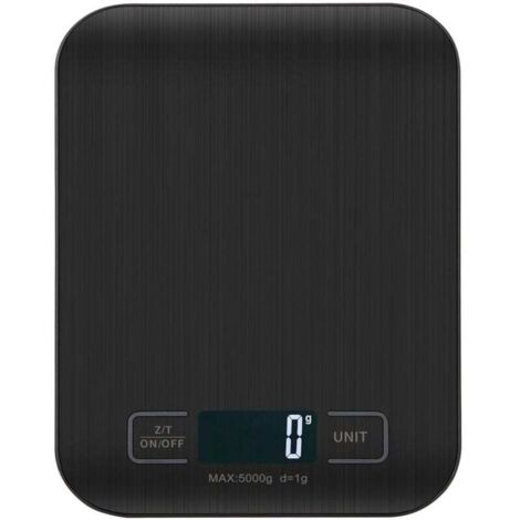Balance De Cuisine NuméRiques, Balances NuméRiques Professionnelles 5 kg - Mesure PréCise Jusqu'à 1g,Balances De Cuisine éLectroniques Avec éCran Lcd, Fonction Tare. (Noir-5kg)