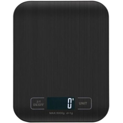 Balance De Cuisine NuméRiques, Balances NuméRiques Professionnelles 5 kg - Mesure PréCise Jusqu'à 1g,Balances De Cuisine éLectroniques Avec éCran Lcd, Fonction Tare. (Noir-5kg)