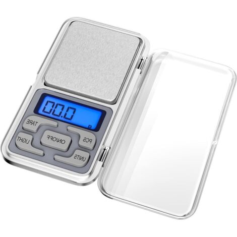Balance de cuisine professionnelle, mini balance électronique de poche 01 g-500 g - affichage LED multifonctionnel et fonction tare - convient aux secteurs de l'alimentation, de la joaillerie, des lab