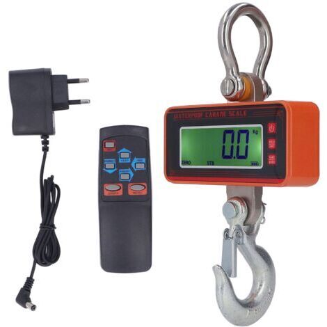 Balance de grue électronique industrielle 1500KG 3000LB,balance suspendue sans fil étanche à écran LCD,prise UE 100-240V,orange