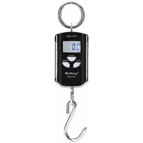 Balance de grue électronique portable, balance à bagages, plage de mesure précise 200 kg/100 g crochet en acier inoxydable audacieux, cadre argent - cadre argent