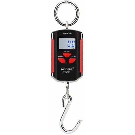 Balance de grue électronique portable, balance à bagages, plage de mesure précise 200 kg/100 g crochet en acier inoxydable audacieux, cadre rouge - cadre rouge