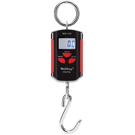 Balance de grue électronique portable, balance à bagages, plage de mesure précise 200 kg/100 g crochet en acier inoxydable audacieux, cadre rouge - cadre rouge
