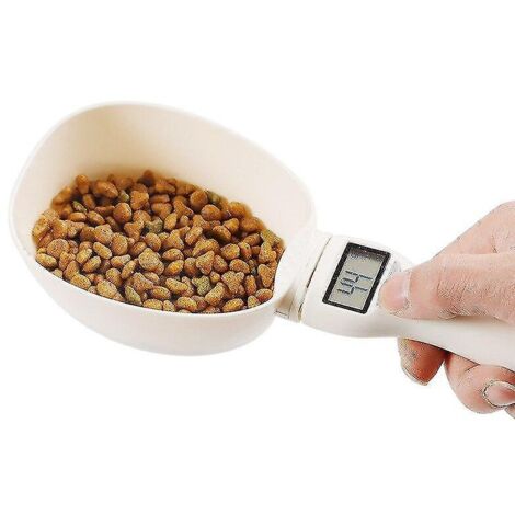 Balance de nourriture pour animaux de compagnie 800 g/1 g pour bol d'alimentation pour chien et chat Balance de cuisine Cuillère d'alimentation