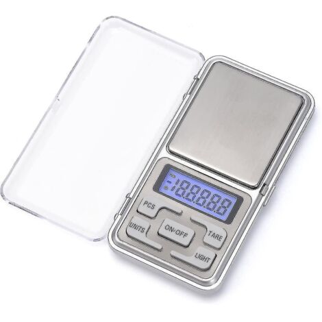 Balance de poche numérique 200 x 0,01 g, avec écran LCD rétroéclairé, mini balance numérique