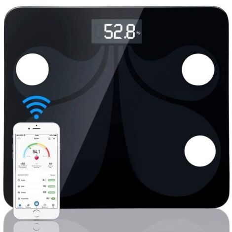 Balance de Poids Numérique- Digitale Balance de Salle de Bain Intelligente 200kg Maximum Bluetooth Balance de Graisse Familial av