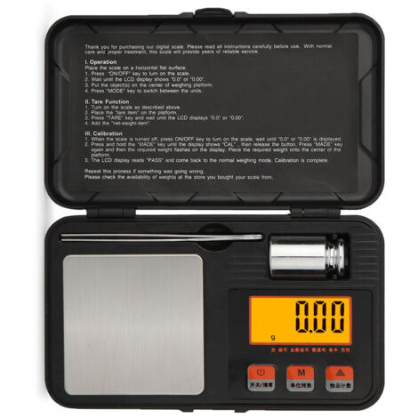 Balance de Précision 0,001g/50g de Poids D'étalonnage, Balance de Cuisine Numérique, Balance de Poche, Balances de Bijoux Portable avec Affichage LCD avec Pincettes, Fonction Tare