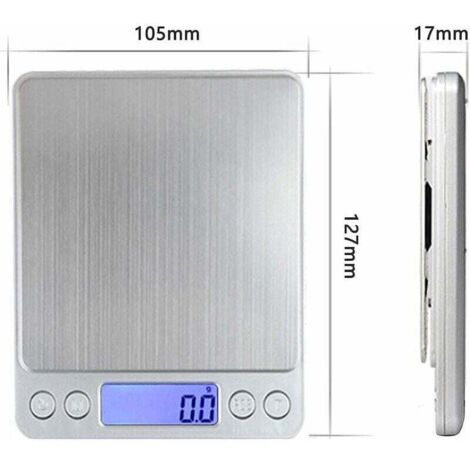 Balance de précision 3000g / 0,1g, balance de cuisine / balance de poche / balance de bijoux, balance électronique de haute précision, écran LCD rétroéclairé, tare et fonction PCS