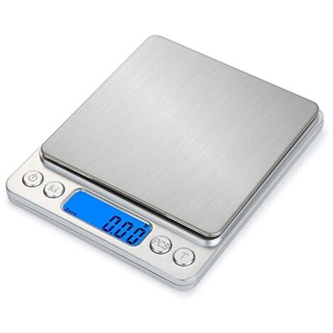 Balance de précision 500 g/0,01 g, balance de cuisine/balance de poche/balance de bijoutier, haute précision, écran LCD, fonctions Tare, PCS et 2 plateaux-AquaForge