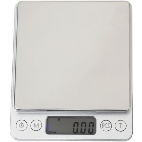Balance de précision 500g 0,01g, balance de cuisine, balance de poche, balance à bijoux, balance électronique de haute précision, écran LCD rétroéclairé, fonction tare et PCS, avec plateau