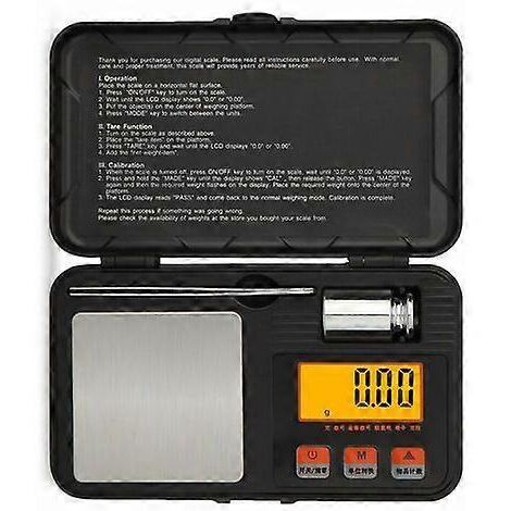 Balance de précision avec poids d'étalonnage 0,001 g/50 g, balance de cuisine numérique, balance de poche, balance de bijoutier portable avec écran LCD, pince à épiler et fonction tare.-AquaForge