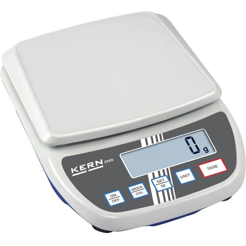 Pèse-lettre Kern ems 12K1 Plage de pesée (max.) 12 kg Lisibilité 1 g sur secteur, à pile(s) blanc
