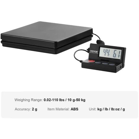 Balance d'expédition postale numérique, minuterie, écran LCD pliable, 110 lb