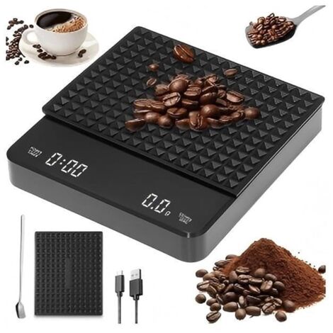 Balance Électronique à Café avec Minuterie – Balance à Café à Infusion Manuelle, Balance de Cuisine Intelligente en Grammes, Balance Alimentaire