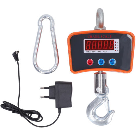 Balance électronique à crochet avec affichage numérique, pèse-grue industriel 1000KG, batterie rechargeable et prise EU 100‑240V
