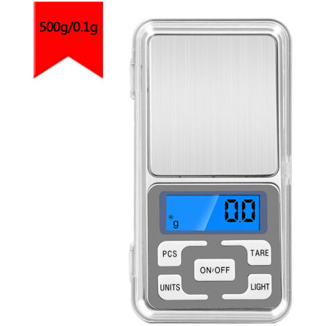 Balance électronique, Balance de Poche, 500g/0.1g Mini Balance Numérique de Poche pour Les Bijoux/Le thé/la levure/Le café Cuisine Gram (500g/0.1g)