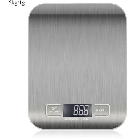 Balance électronique LCD 10 kg/5 kg OZ/ML/LB/G, balance de cuisine en acier inoxydable, outil de mesure pour aliments et régimes.-AquaForge