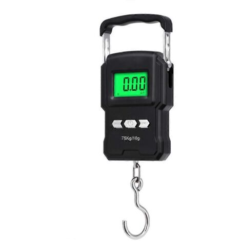 Balance électronique numérique de pêche avec hameçon de suspension postal, outil de mesure de 75 kg