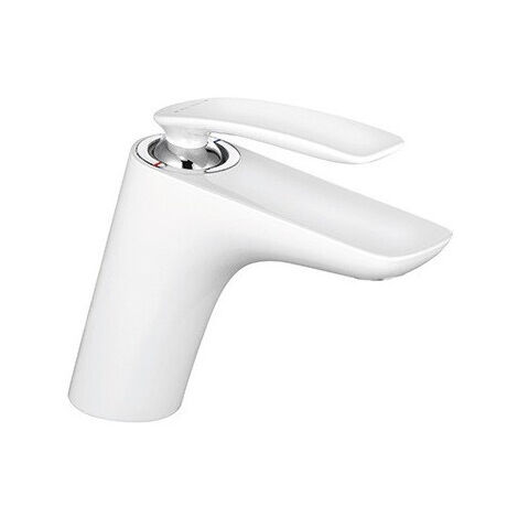Balance mitigeur de lavabo chromée blanc sans vidage