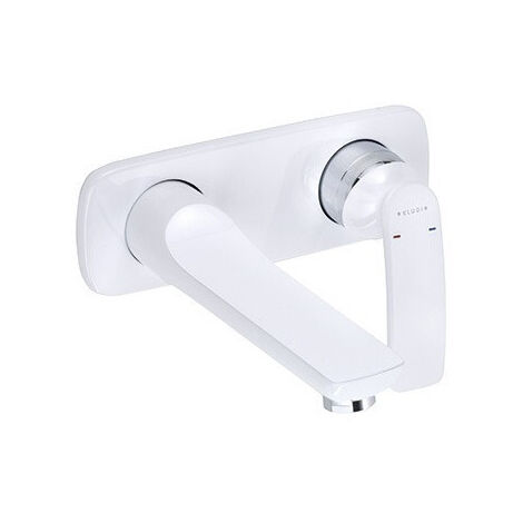 Balance mitigeur de lavabo mural 2 trou s 185 mm chromée blanc