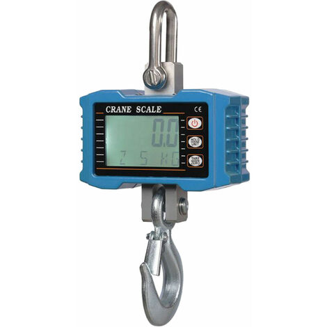 Balance numérique à suspendre 1 000 kg/ 2 204 lb Balance de grue portable à usage intensif Rétroéclairage LCD Balance à crochet industrielle Changement d'unité/Maintien des données/Tare/Zéro pour chan