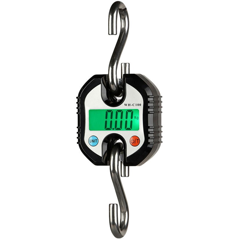 Balance numérique à suspendre 150 kg/ 330 lb Balance de grue portable avec rétroéclairage lcd en acier pour pêche à la ferme, chasse, marché