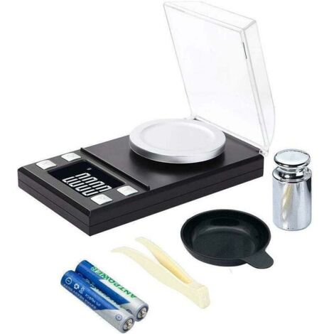 Balance Numérique, Balance de Poche avec Ecran LCD, Balance Electronique 0.001-50g avec Balance Haute Précision, Mini Balance Intelligente Portable Milligram avec Fonction de Tare et De calibrage