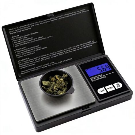 Balance Numérique de Poche - 500 g x 0,01 g - Plateau en Acier Inoxydable - Affichage LCD Rétroéclairé - Fonction Tare - Pour Aliments, Bijoux, Grains, Poudres - 1 Pièce