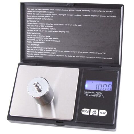Balance numérique, écran LCD rétroéclairé, mesure précise, électronique, pour cuisine, bijoux, 1 000 g/0,1 g
