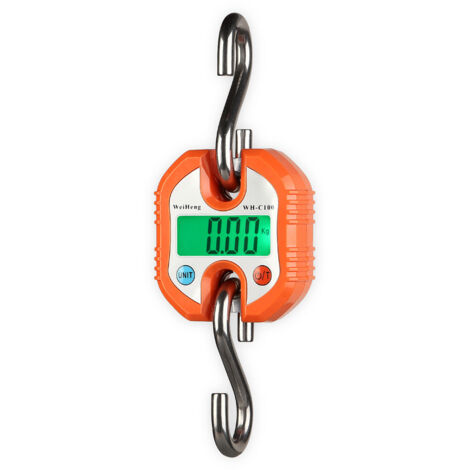 Balance numérique Weiheng Crane Scale pour bagages et cuisine, 3 unités de pesage, affichage bidimensionnel (0-100 kg/50 g, 100-150 kg/100 g, orange)-AquaForge
