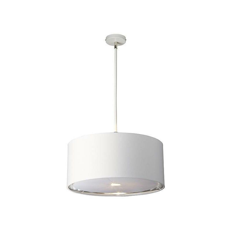 Elstead Lighting - Elstead Balance - 1 Light Round Ceiling Pendant White, Nickel, E27