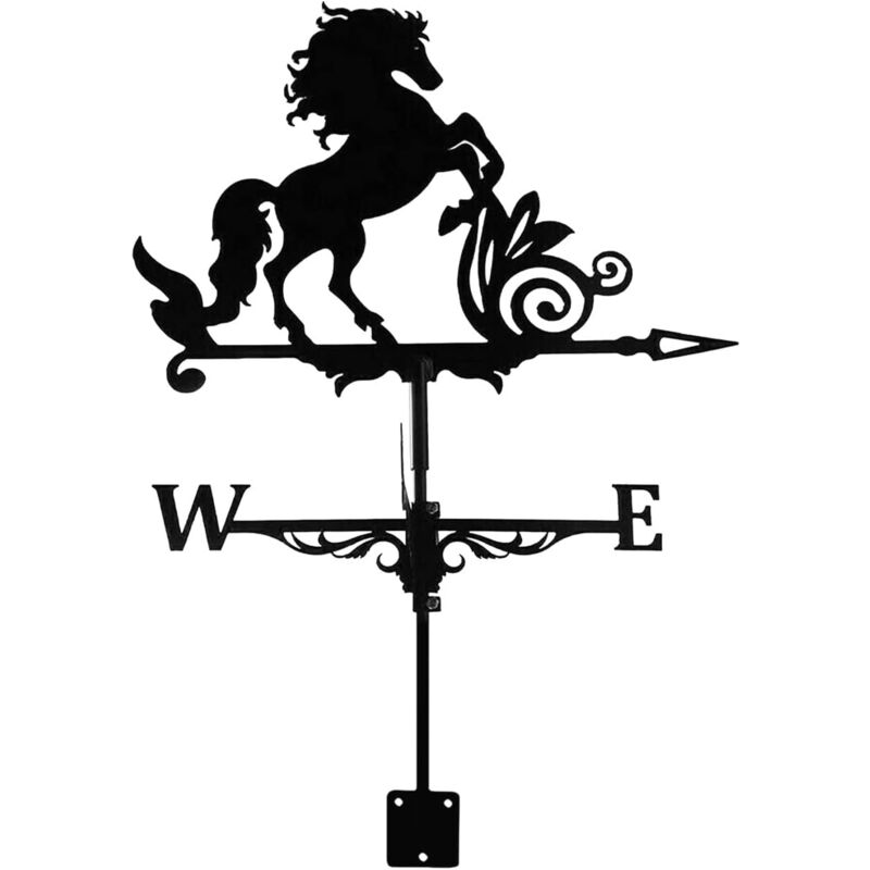 Girouette pour toit, Girouette en métal,Pour jardin, maison, abris de jardin,Métal, noir