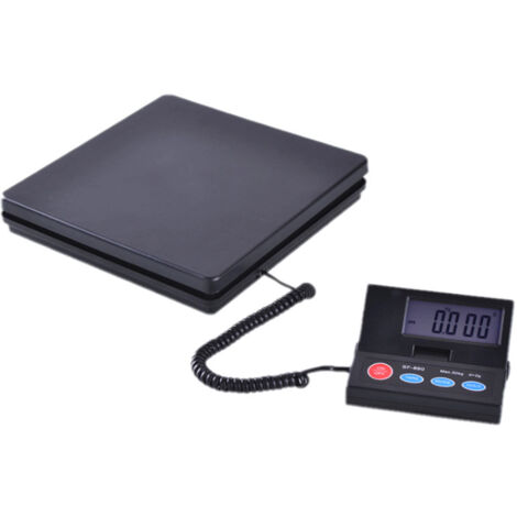 Balance Postale Numerique 50 kg Pese-colis de Precision 2 g avec Minuterie Fonction Tare Maintien Ecran LCD Pliable 90° Balance Portable pour Bagage Maison Poste Alimentation CA/CC Certifiee FCC