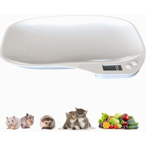 Balance pour petits animaux de compagnie 15 kg pour chats et chiens - Balance numérique portable avec écran LCD