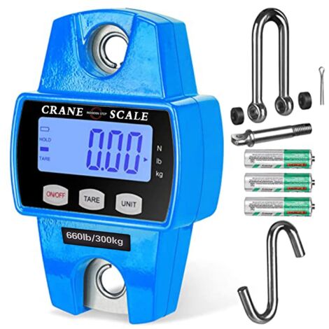 Balance suspendue numérique 660lb 300 kg - Échelle de poisson résistante à l'eau lourde - bagage à main Échelle de poids valise chasse ferme vélo archet poids poisson Échelle de poisson,blue