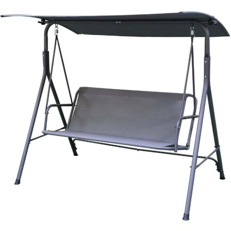 Balancelle 2 places 170x110x153 cm gris foncé