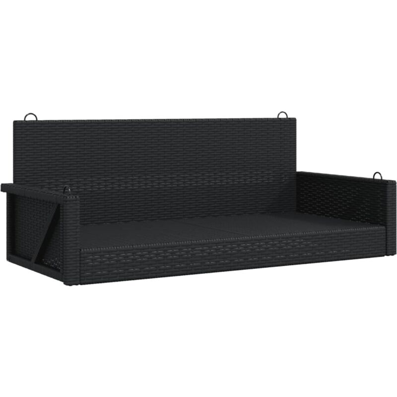 Balancelle noir 119x56x48 cm résine tressée - Vidaxl