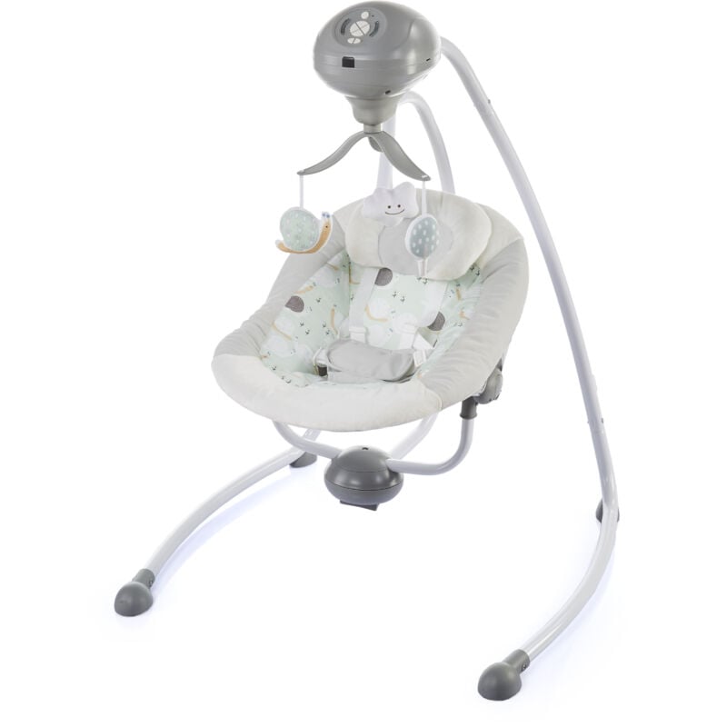 Balancelle bébé électrique pivotante 360°, 5 vitesses de balancement et 3 réglages de minuterie, 2 directions de balancement