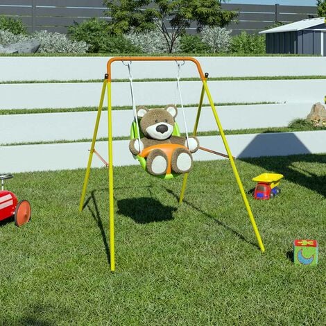 GOPLUS Balançoire Bébé, Jeu de Plein Air avec Accoudoir, Portique