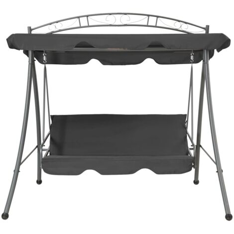 Balancelle convertible à auvent Anthracite 198x120x205 cm Acier CFW27317