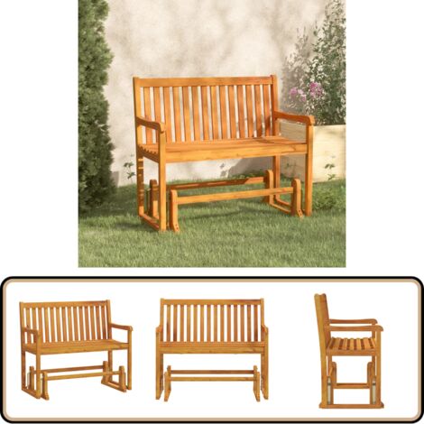 Balancelle de jardin 110 cm Bois d'acacia solide - Balancelle De Jardin - Banc De Jardin - Mobilier De Jardin - Chaise Longue - Acacia